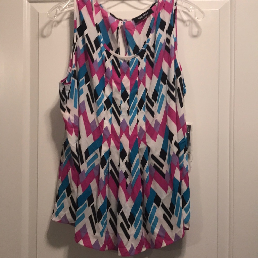 New colorful work top blouse geometric